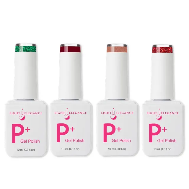 Light Elegance P+ Holiday Collection gellakk 4x10 ml glitter