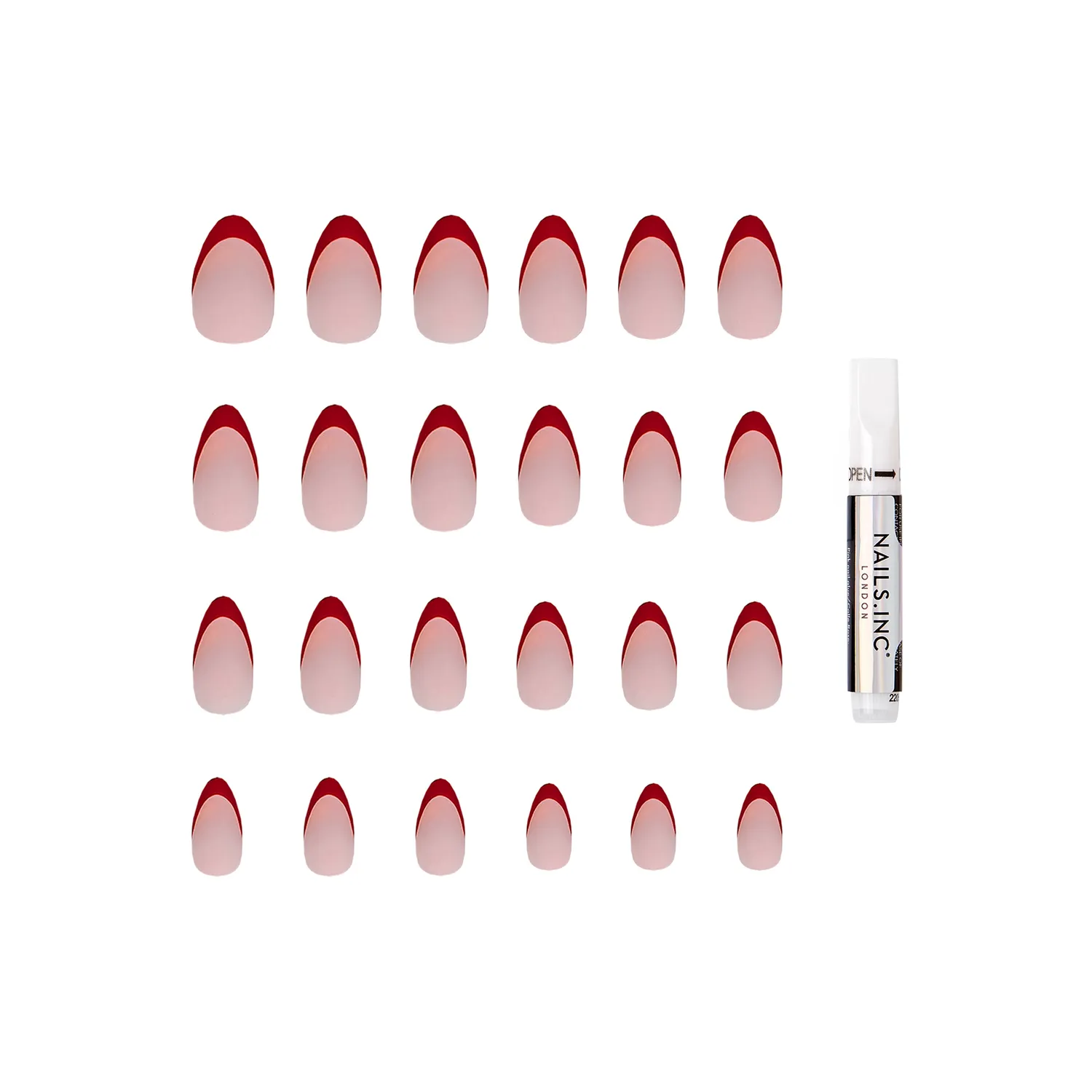 Nails Inc Red Moment press on negler rød