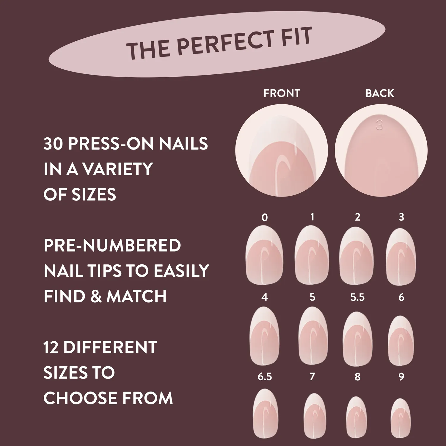 Nails Inc Gracie press-on negler almond french