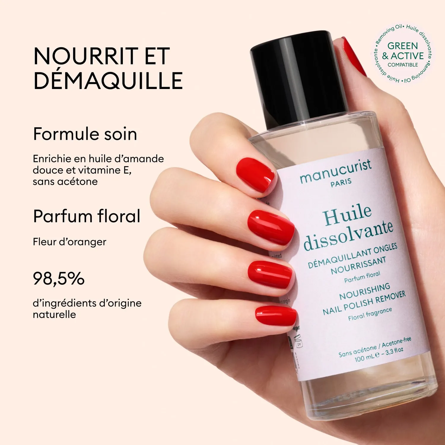 Manucurist Green neglelakkfjerner olje 100 ml
