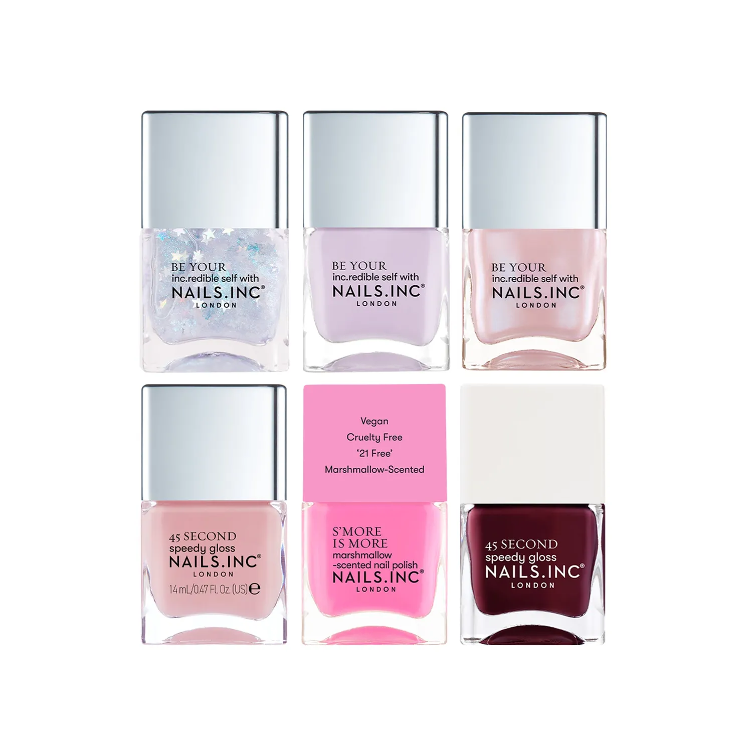 Nails Inc Candy Kisses neglelakksett 6-pk gave