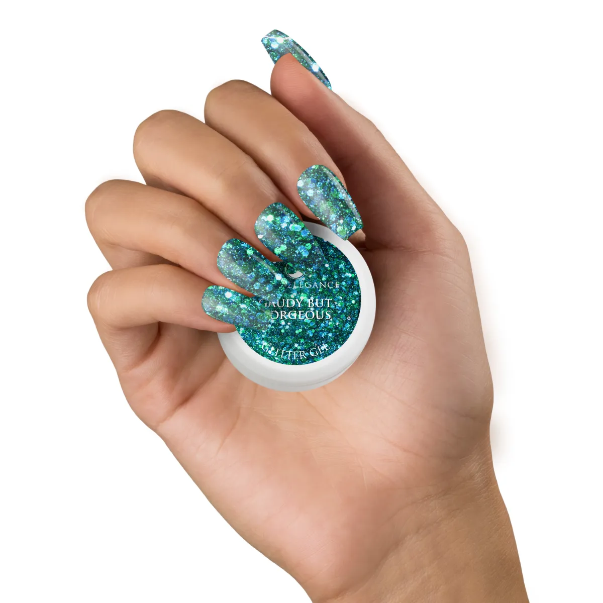 Light Elegance Gaudy but Gorgeous glittergel 10 ml turkis