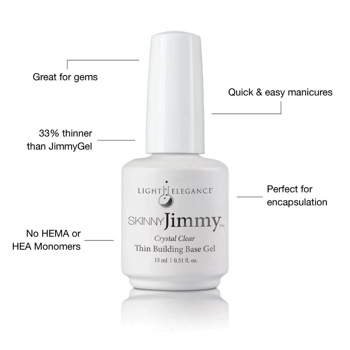 Light Elegance Skinny JimmyGel builder base soak-off klar