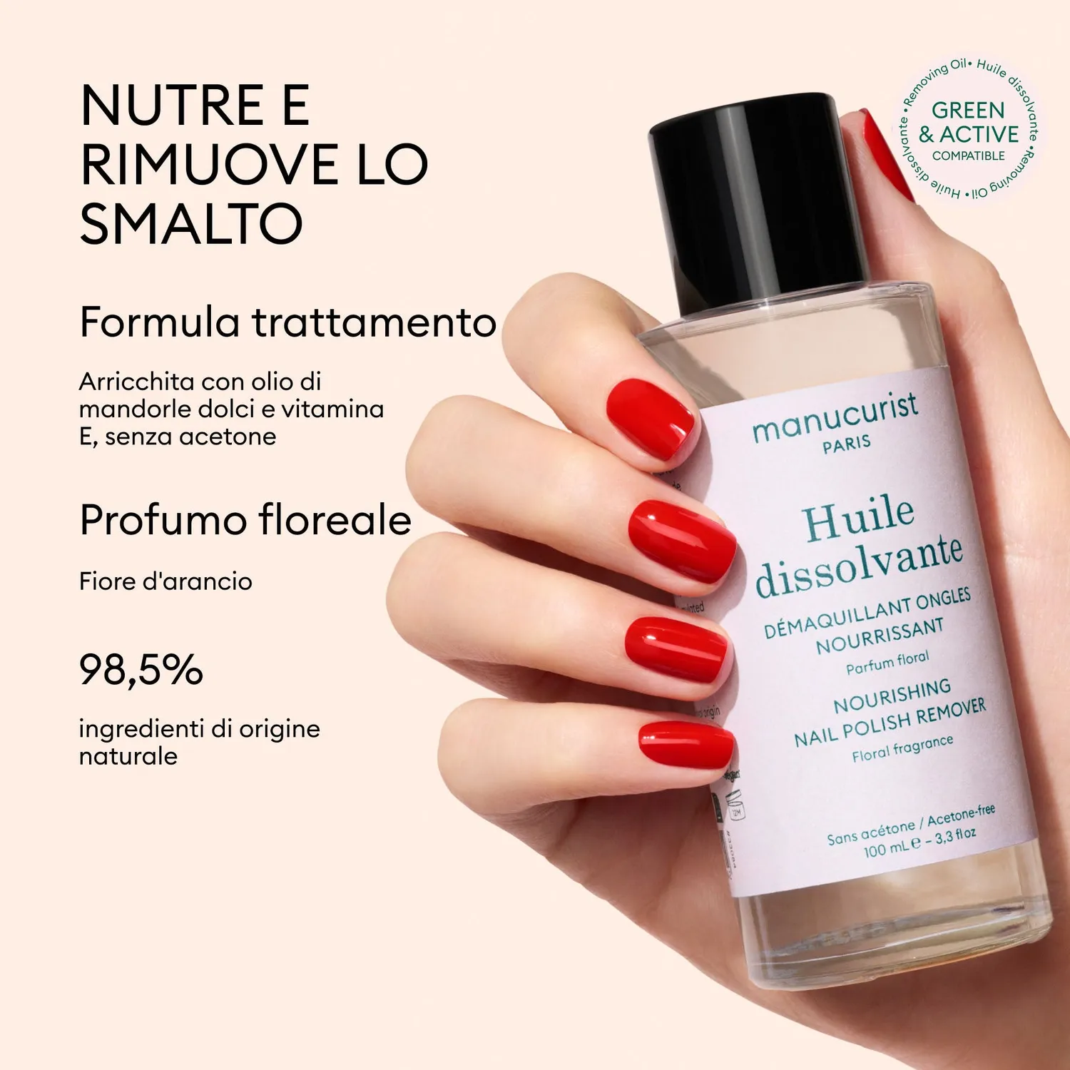 Manucurist Green neglelakkfjerner olje 100 ml
