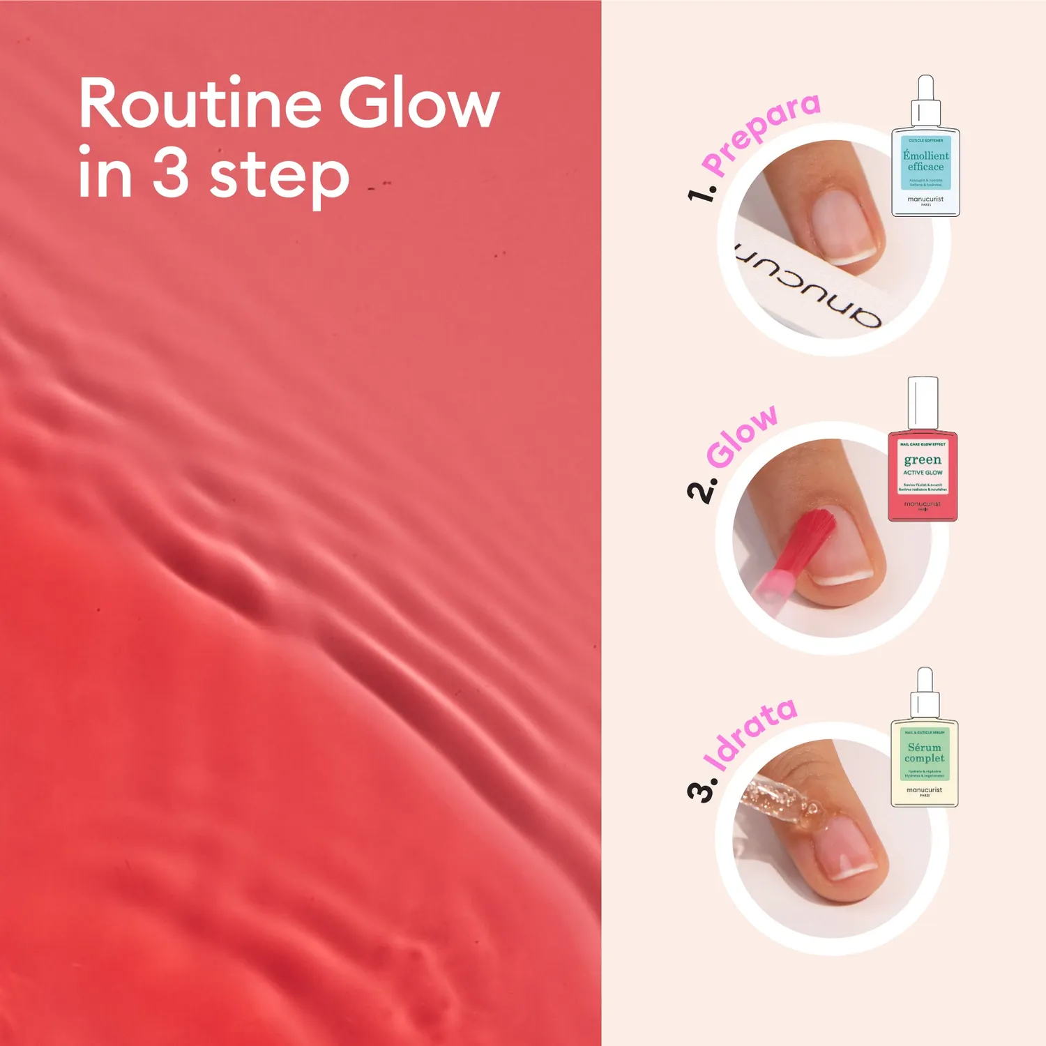 Manucurist Active Glow Raspberry manikyrsett rosaglød