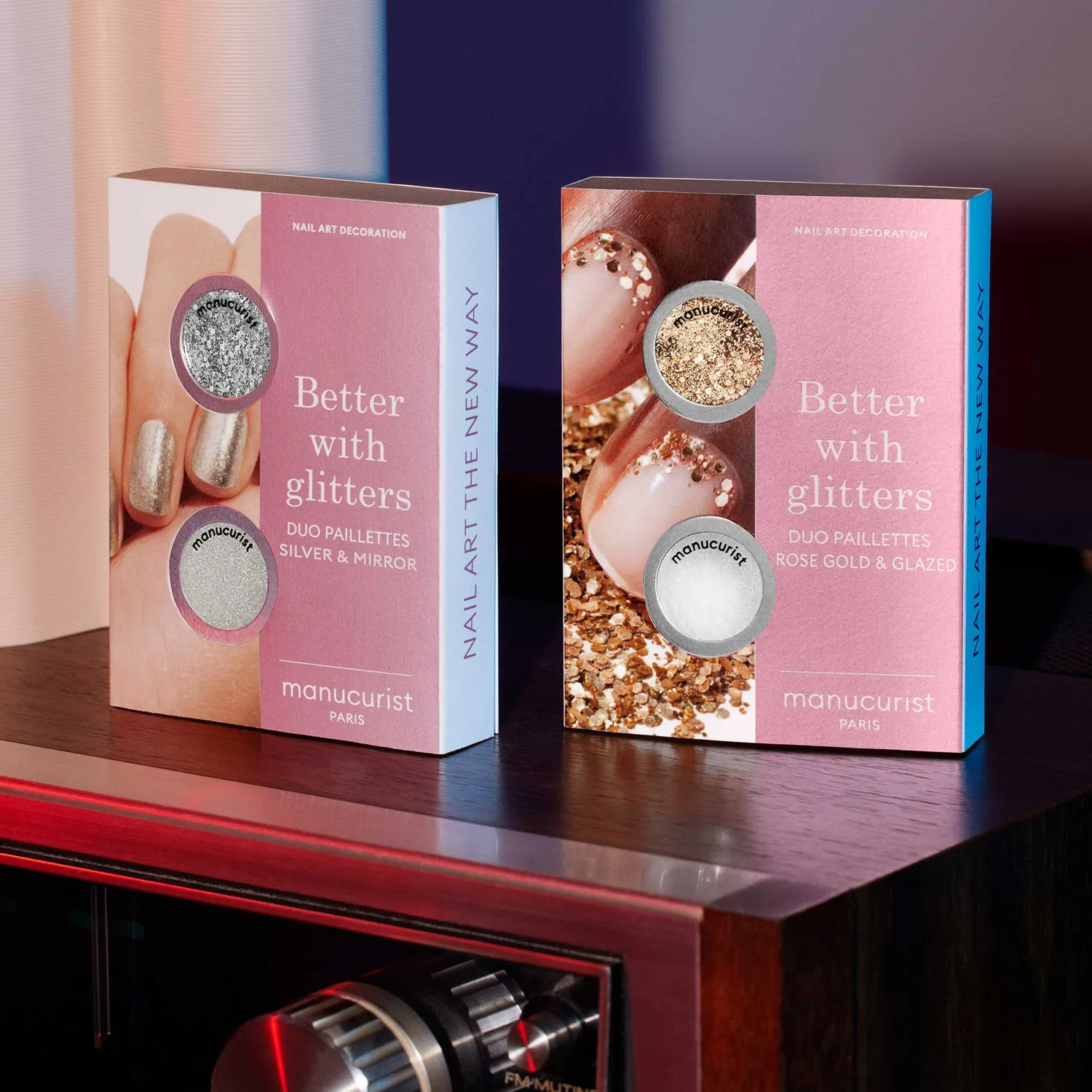 Manucurist Silver Glitters Mirror Duo neglesett grønn