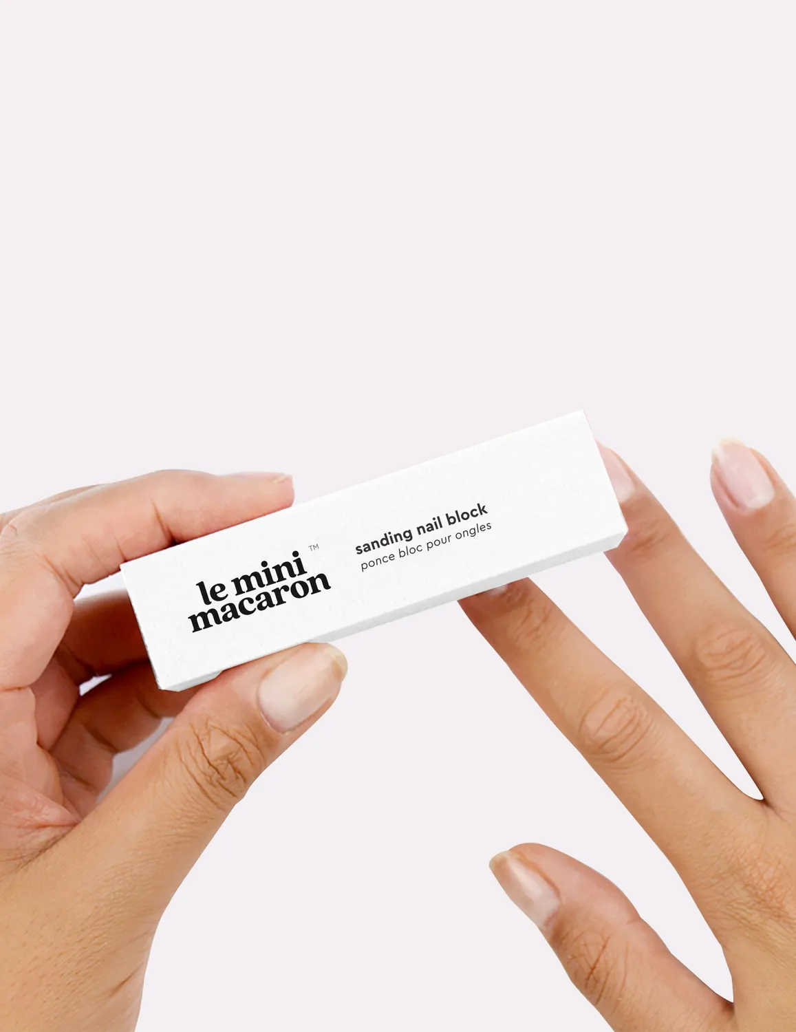 Le Mini Macaron Sanding Block neglefil hvit korn 120