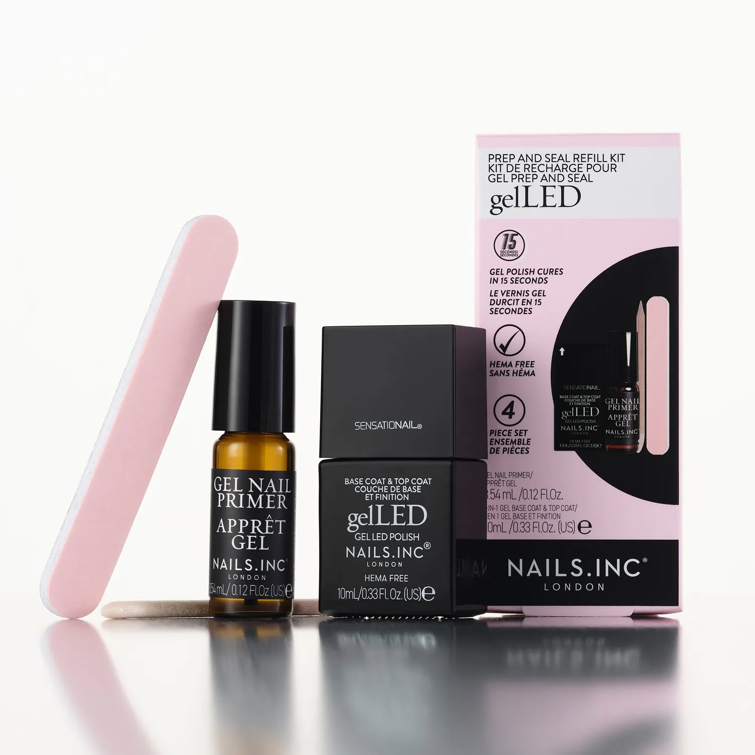 Nails Inc gelLED Prep and Seal gel refill kit