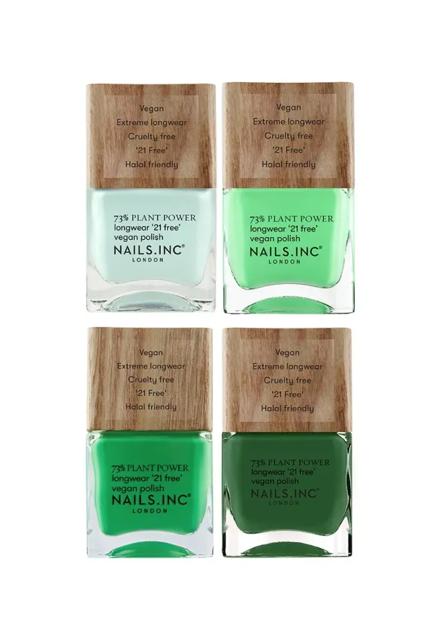 Nails Inc Plant Power Go Green Today neglelakksett 4 stk grønn