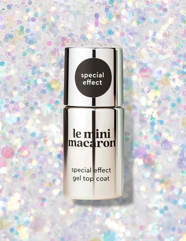 Le Mini Macaron Seashell gel top coat 8,5 ml perlemor glitter