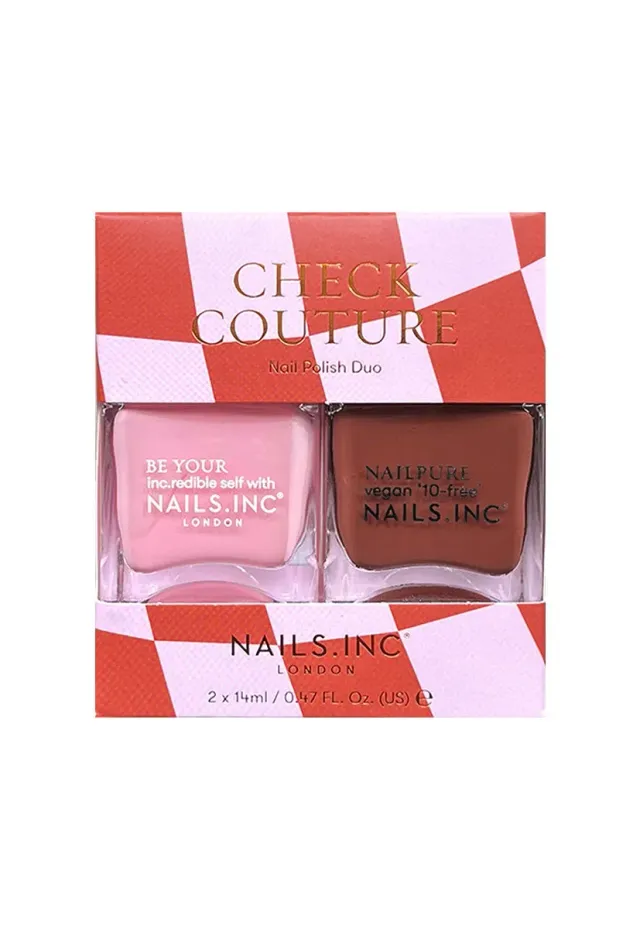 Nails Inc London Check Couture neglelakk duo 2-pk krem