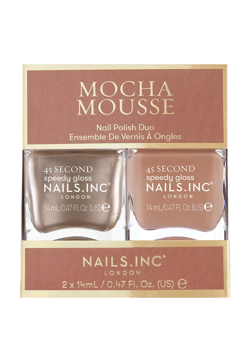 Nails Inc Mocha Mousse neglelakk 2-pakning brun krem