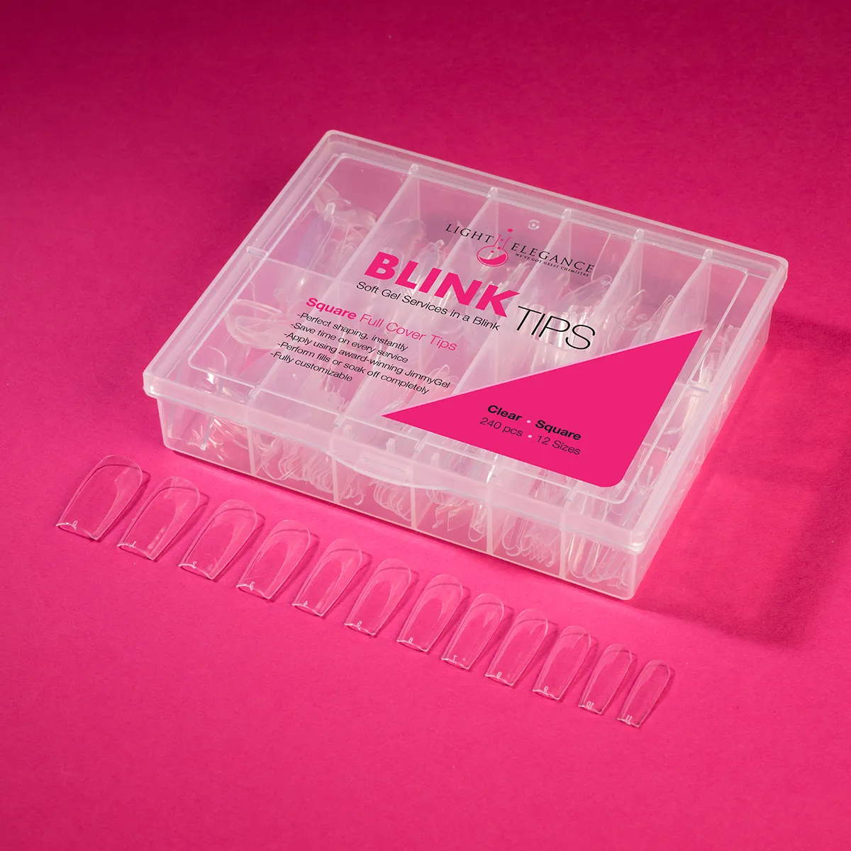 Light Elegance BLINKTips Square negletipper 240 stk fleksibel