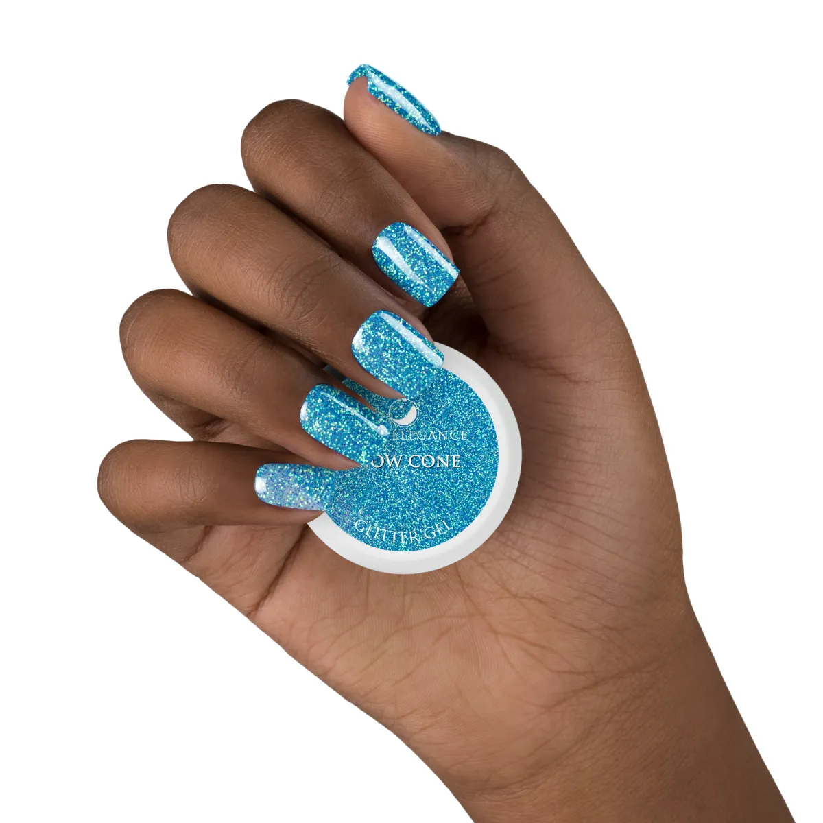 Light Elegance Snow Cone glittergel 10 ml blå dekkende