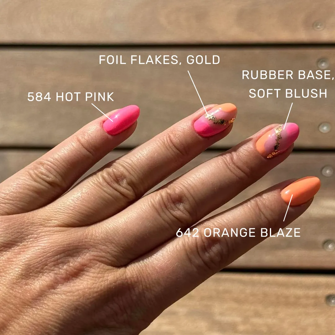 The Gel Collection Metallic Foil Flakes neglepynt 4 stk gull