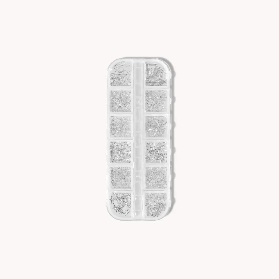 The Gel Collection Aluminiumsformer negledesign sølv 12 stk