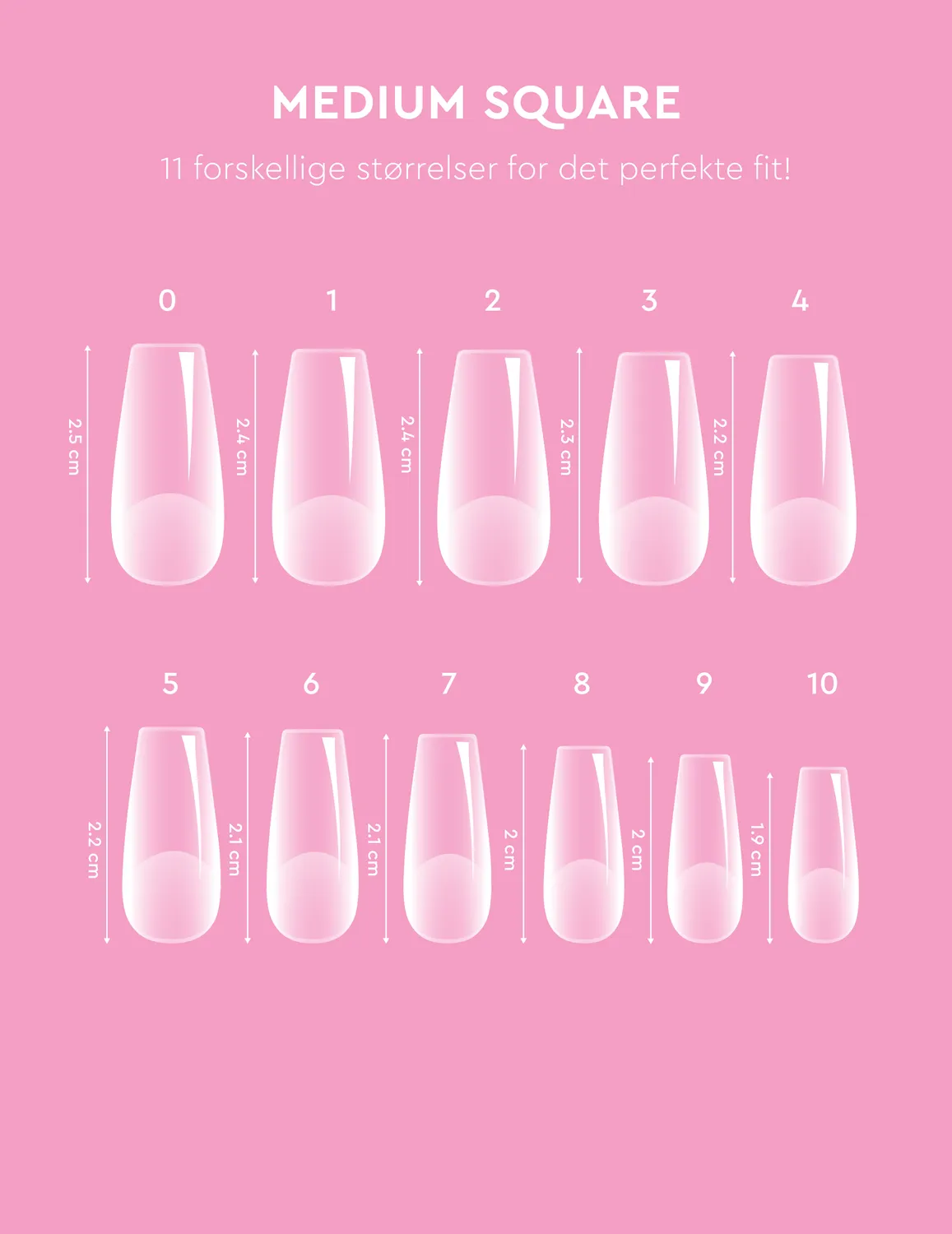 Le Mini Macaron Le Gel Nail Tips Medium Square kunstnegler