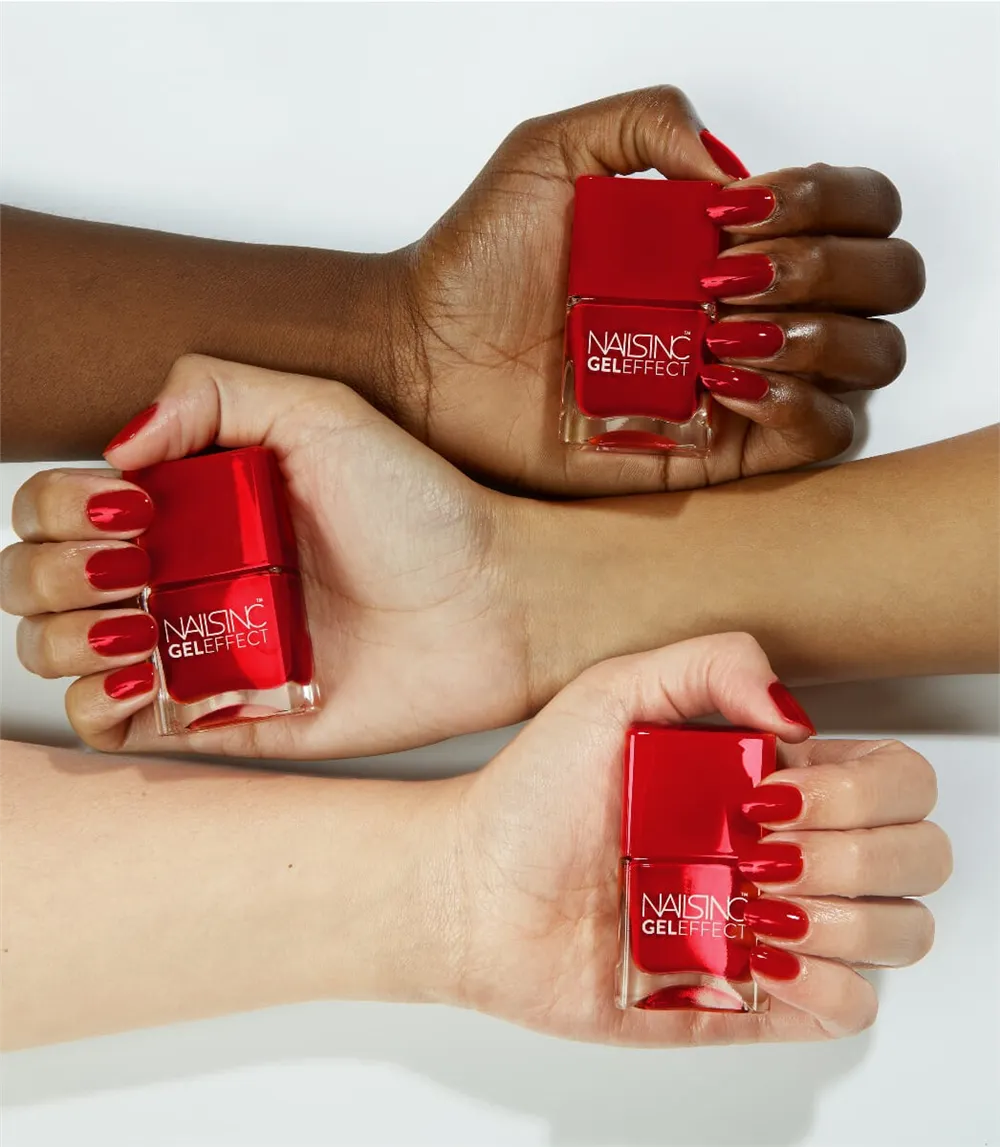 Nails Inc St James Gel Effect neglelakk rød krem