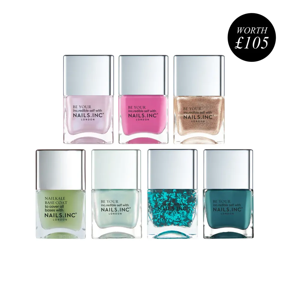 Nails Inc Just Saying Aloe neglelakksett 7 stk krem