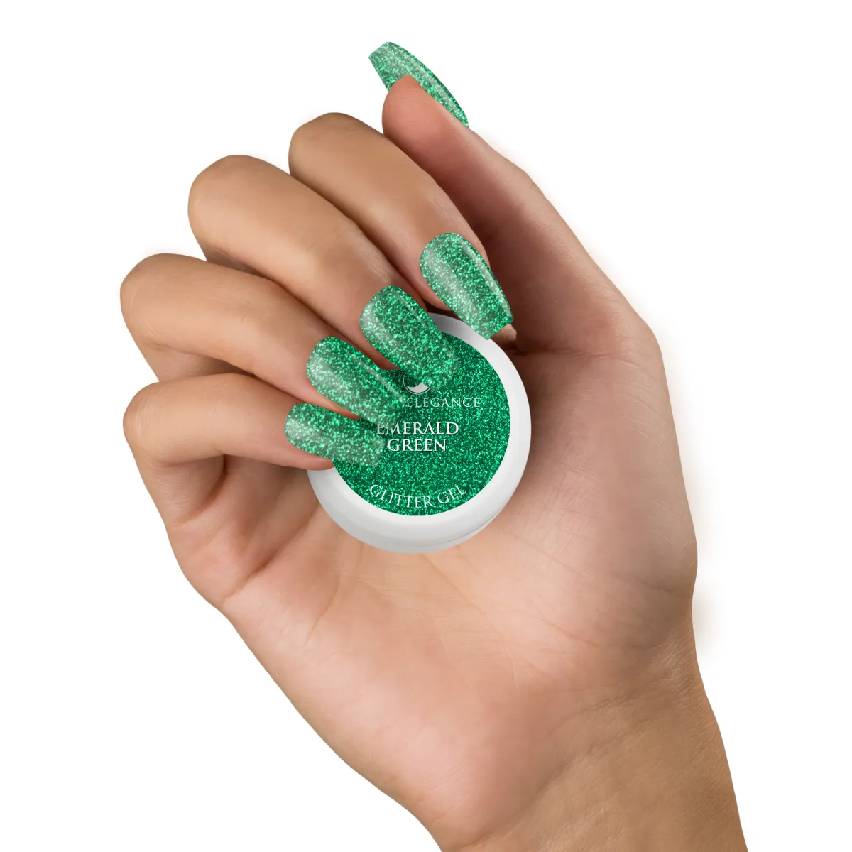 Light Elegance Emerald Green glittergel 10 ml opak smaragd