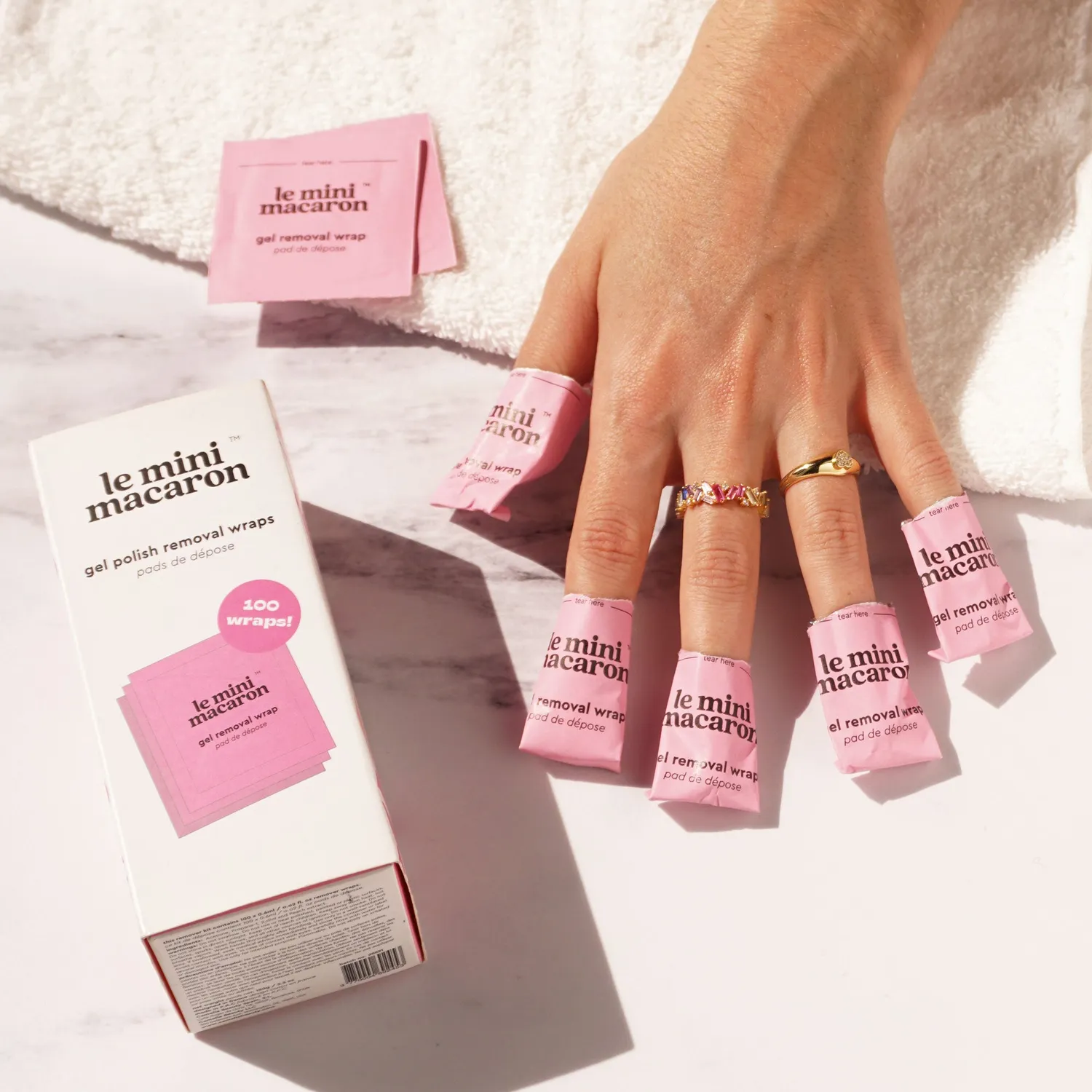 Le Mini Macaron Removal Wraps neglelakkfjerner 100 stk
