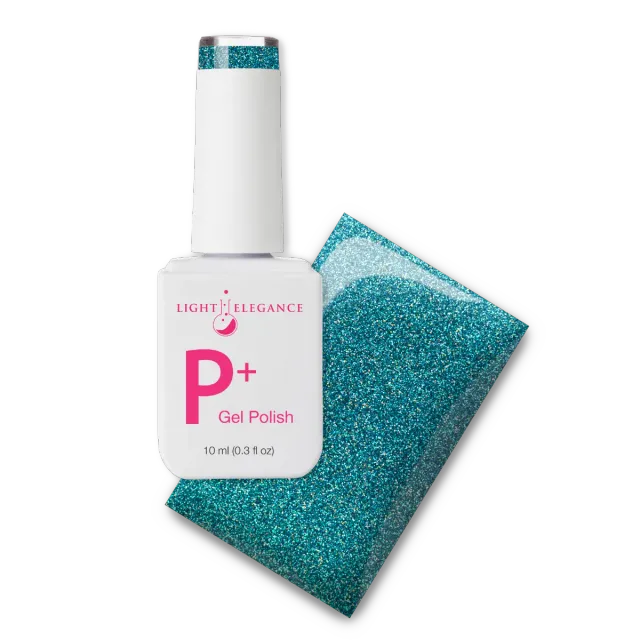 Light Elegance P+ Blast Off Blue gellakk blå glitter 10 ml
