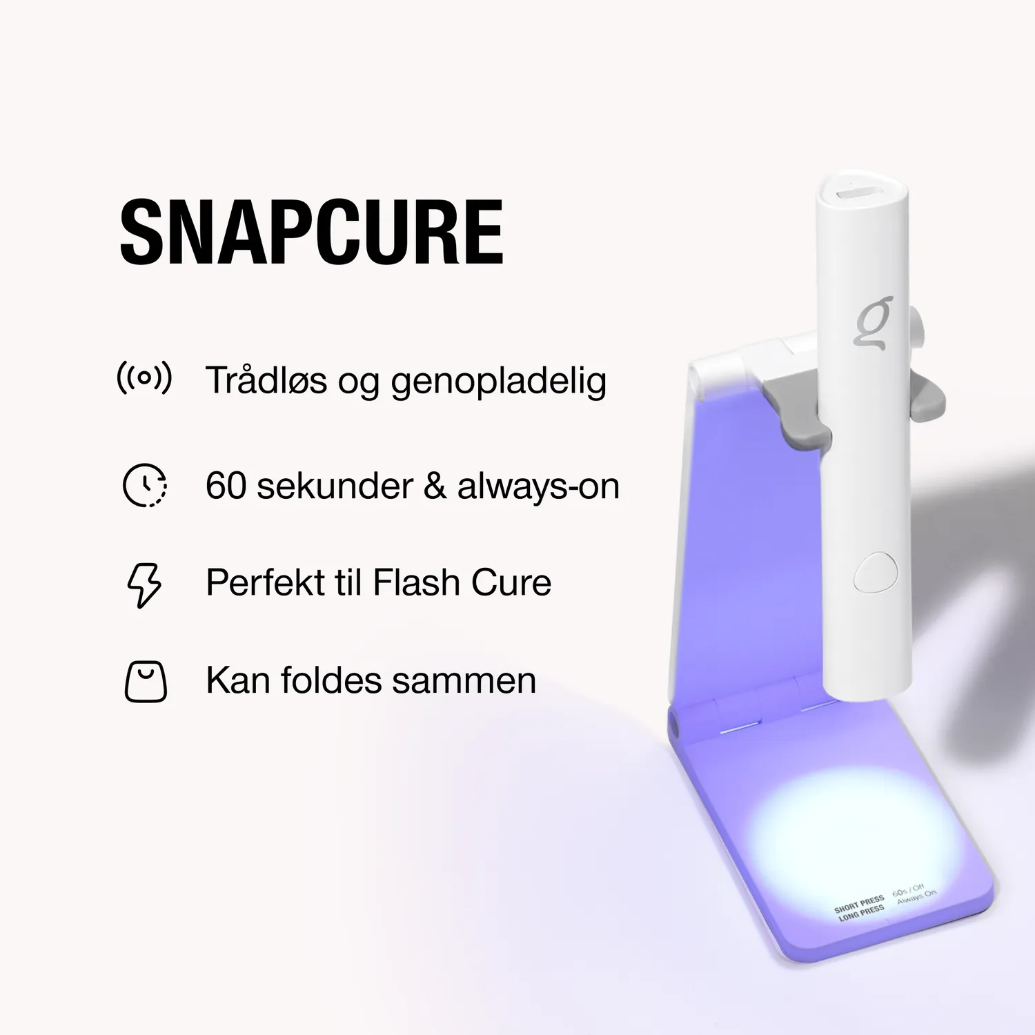 The Gel Collection SnapCure UV-lampe 3W trådløs Gel Tips