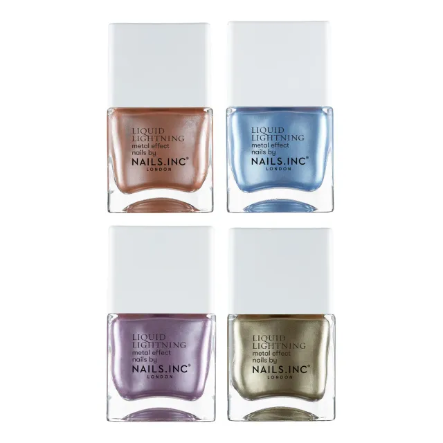 Nails Inc Liquid Lightning neglelakksett 4-pk kromglans
