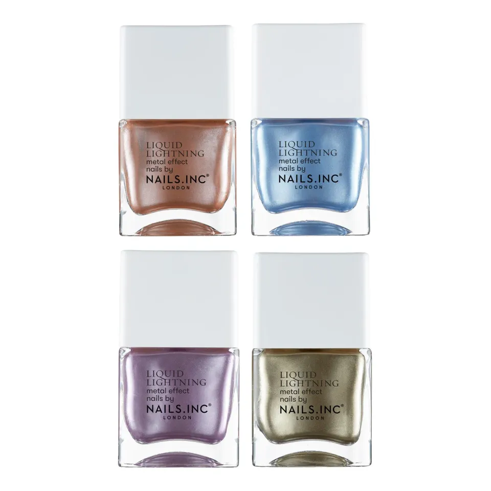 Nails Inc Liquid Lightning neglelakksett 4-pk kromglans