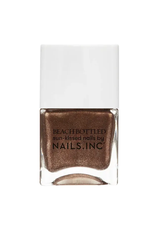 Nails Inc Beach Bottled Living For The Tan Lines neglelakk brun shimmer