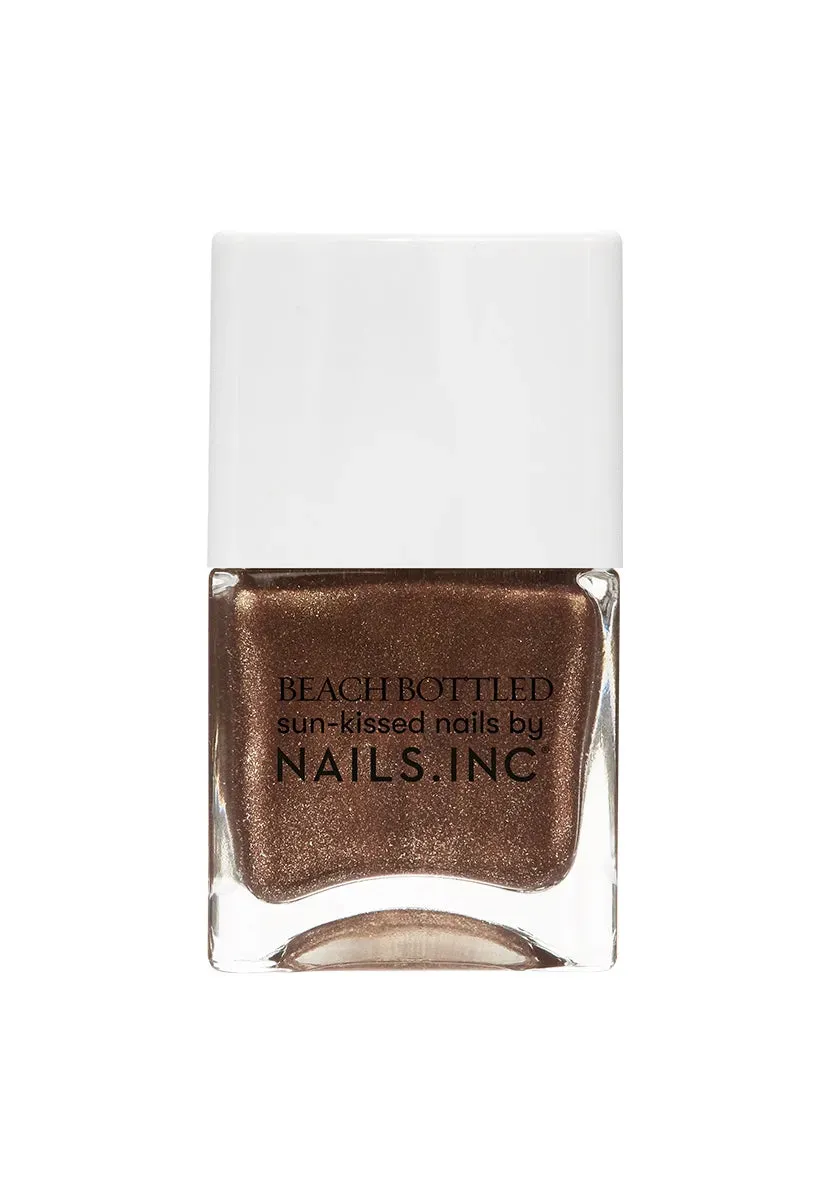 Nails Inc Beach Bottled Living For The Tan Lines neglelakk brun shimmer