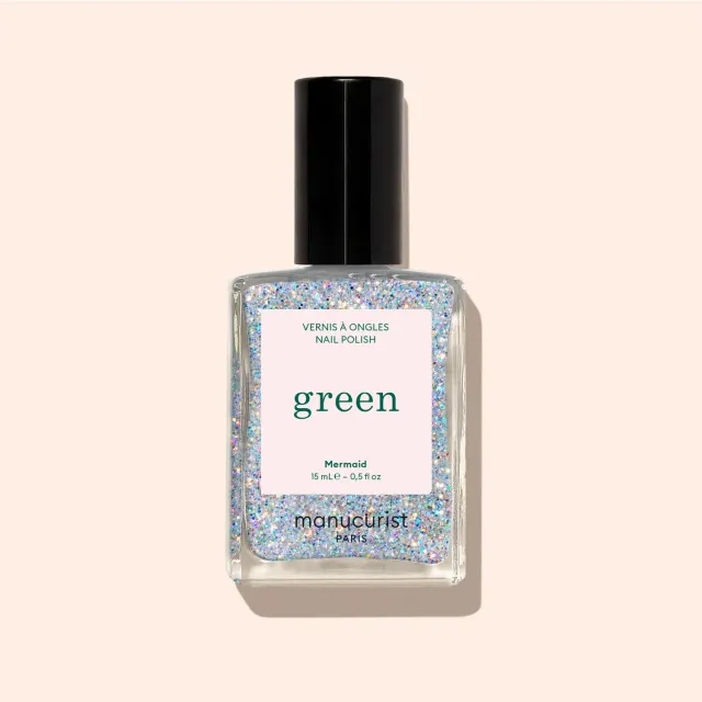 Manucurist Green Mermaid neglelakk holografisk glitter