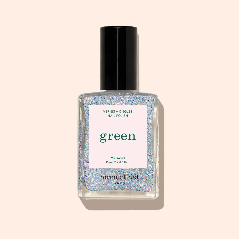 Manucurist Green Mermaid neglelakk holografisk glitter