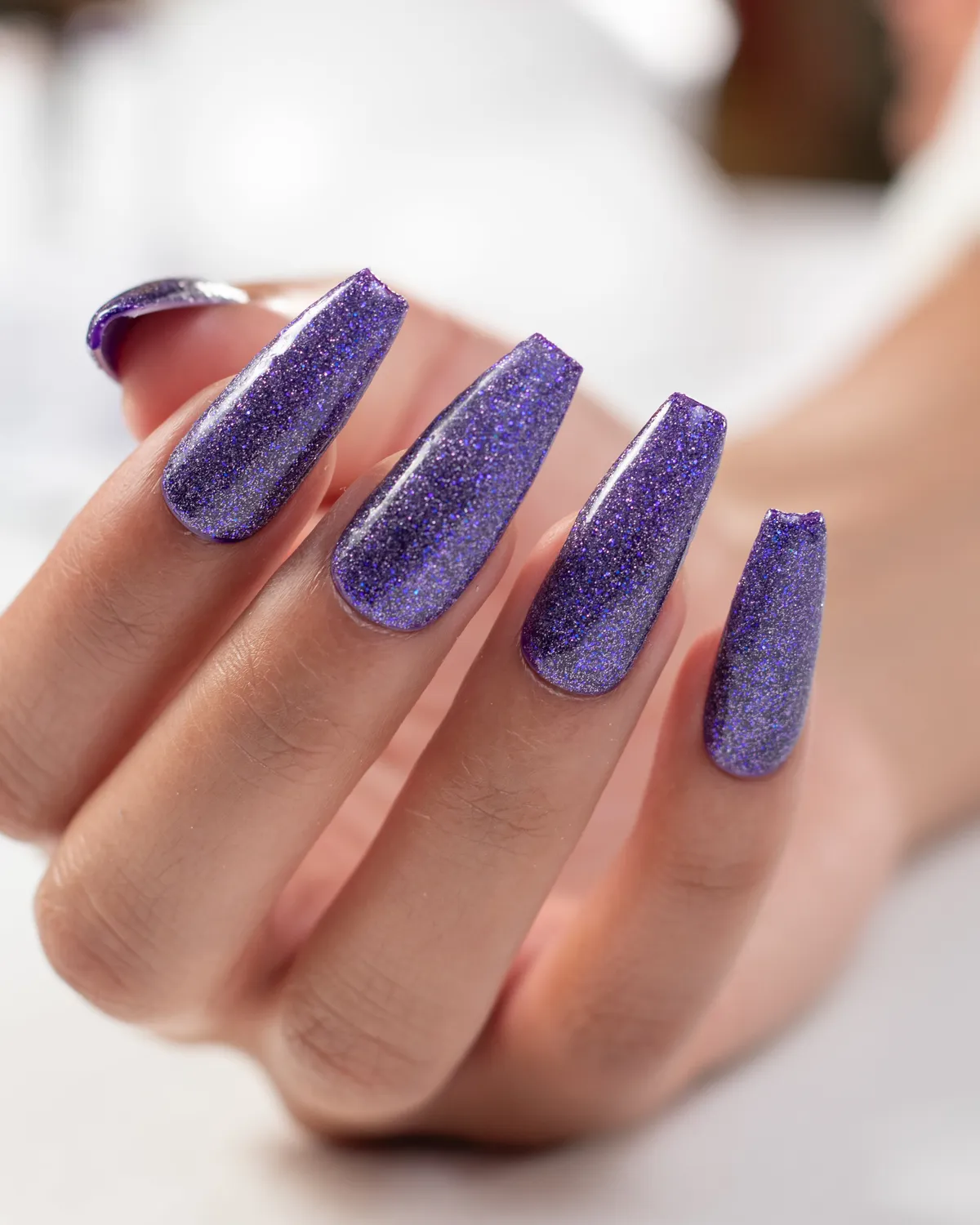 Light Elegance P+ Supernova glitter gel polish 10 ml lilla
