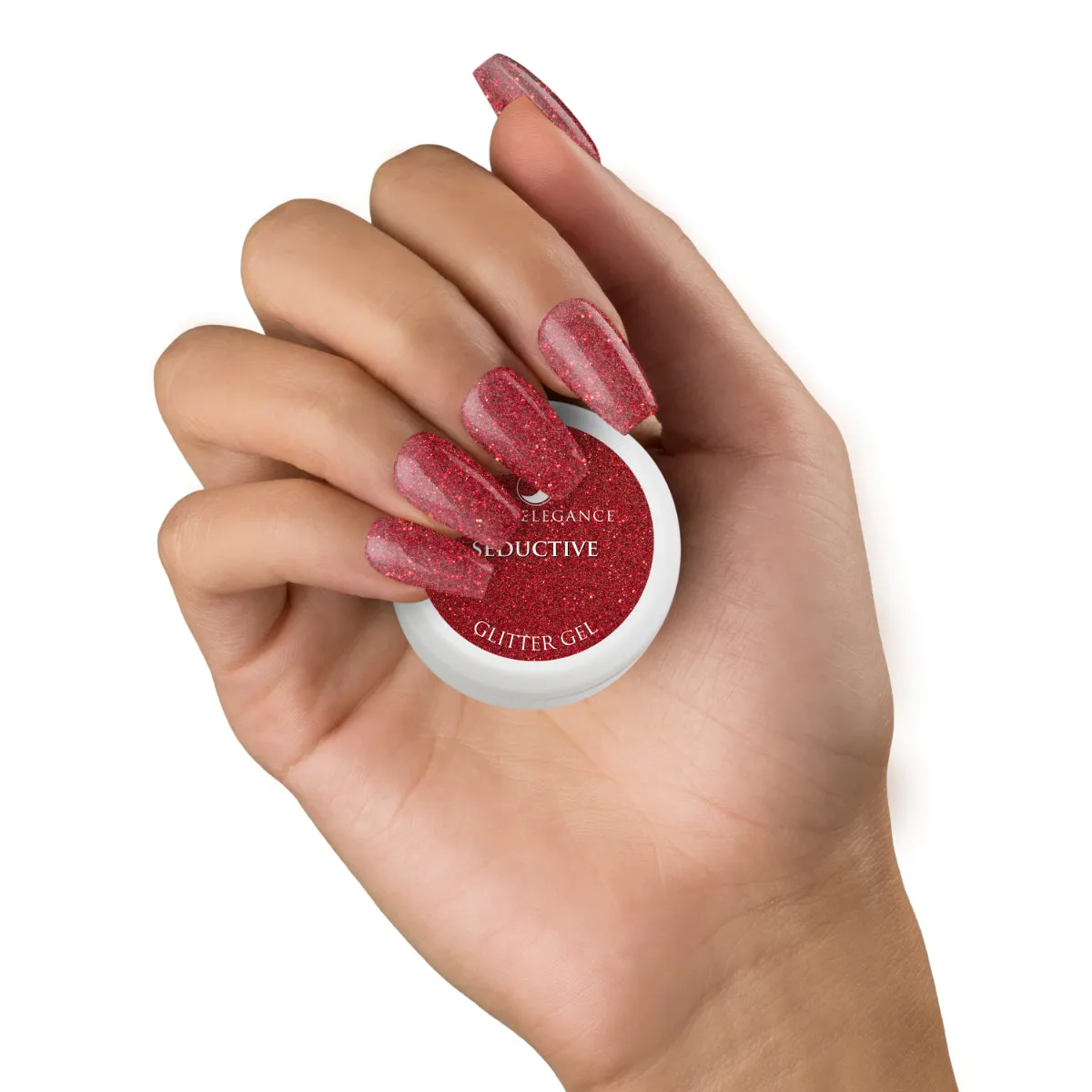 Light Elegance Seductive glittergel 10 ml rød opak