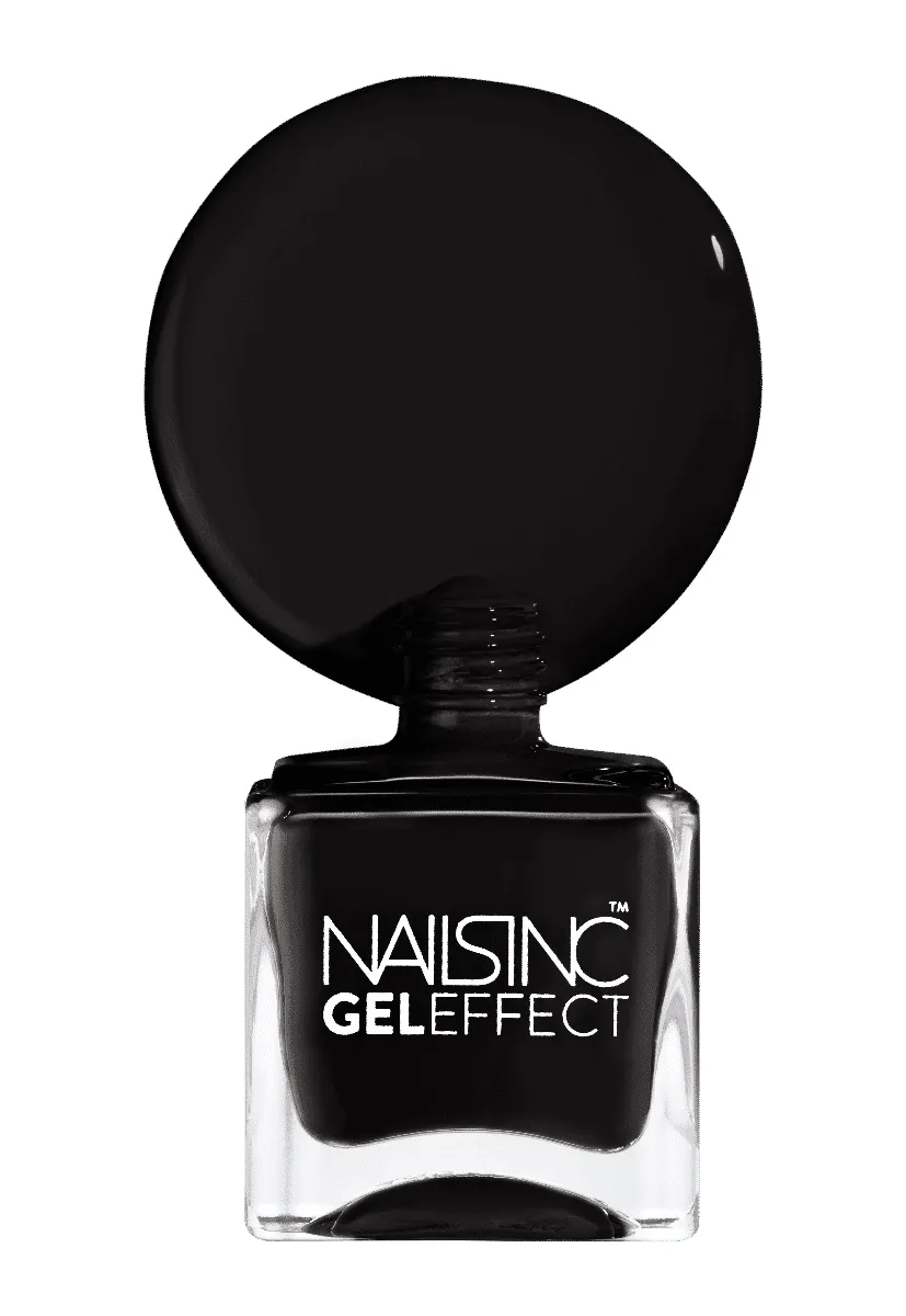Nails Inc Black Taxi neglelakk gel-effekt svart