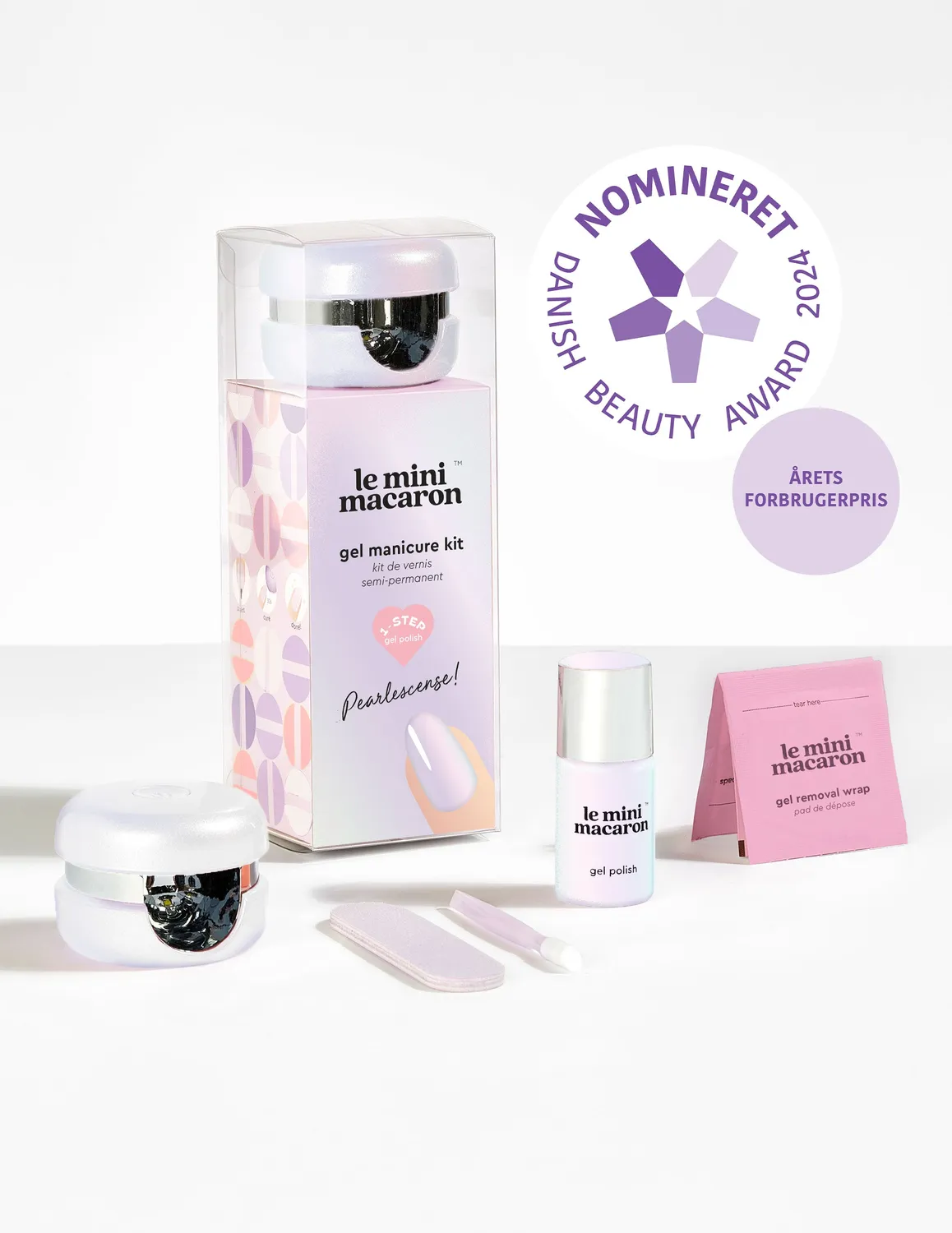 Le Mini Macaron Pearlescence gellakksett 8,5 ml med LED-lampe