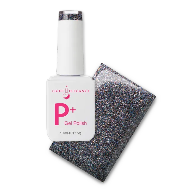 Light Elegance P+ Midnight Melancholy Gel Polish 10 ml svart