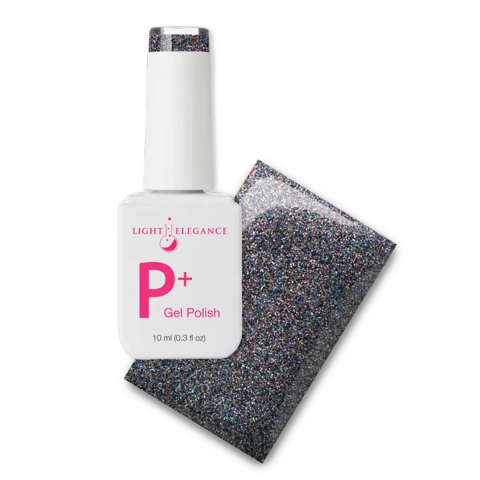 Light Elegance P+ Midnight Melancholy Gel Polish 10 ml svart