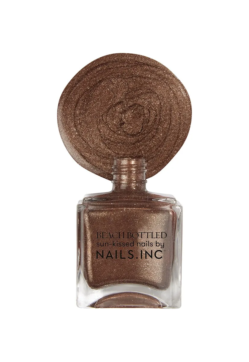 Nails Inc Beach Bottled Living For The Tan Lines neglelakk brun shimmer