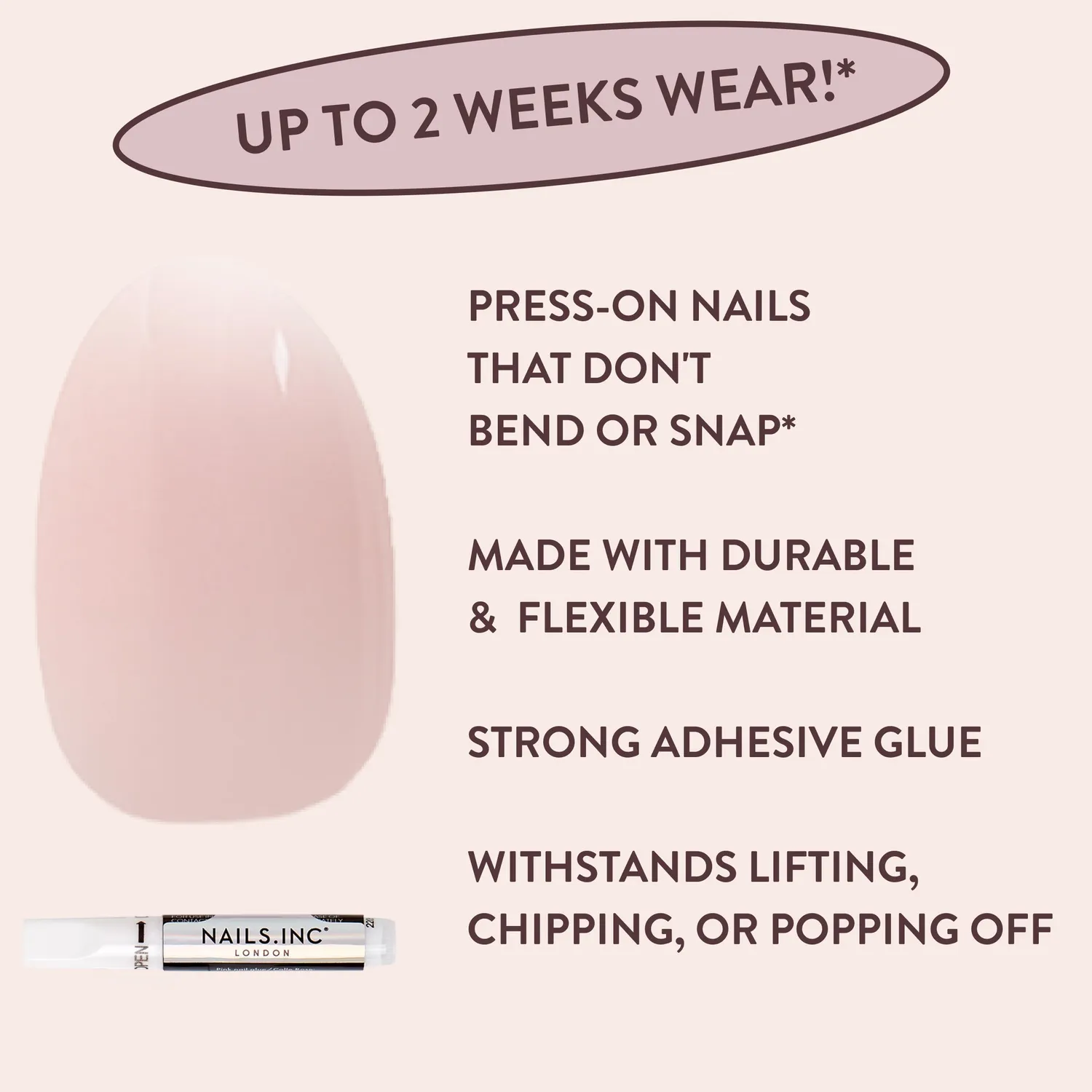 Nails Inc So Selena nude ombré løsnegler