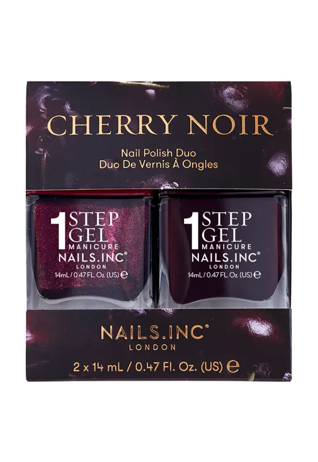 Nails Inc Cherry Noir neglelakk duo 2-pk mørk rød
