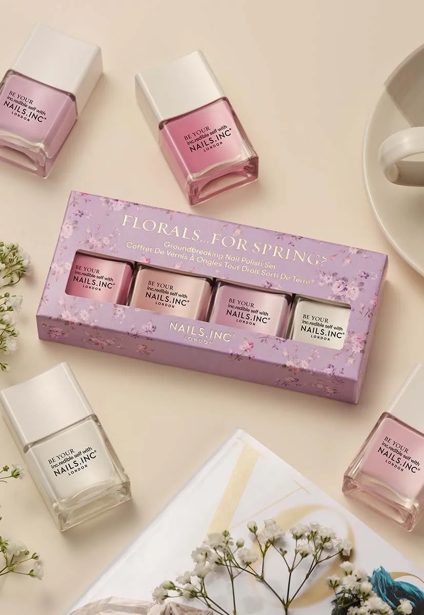 Nails Inc Florals For Spring neglelakksett 4-pakning pastell