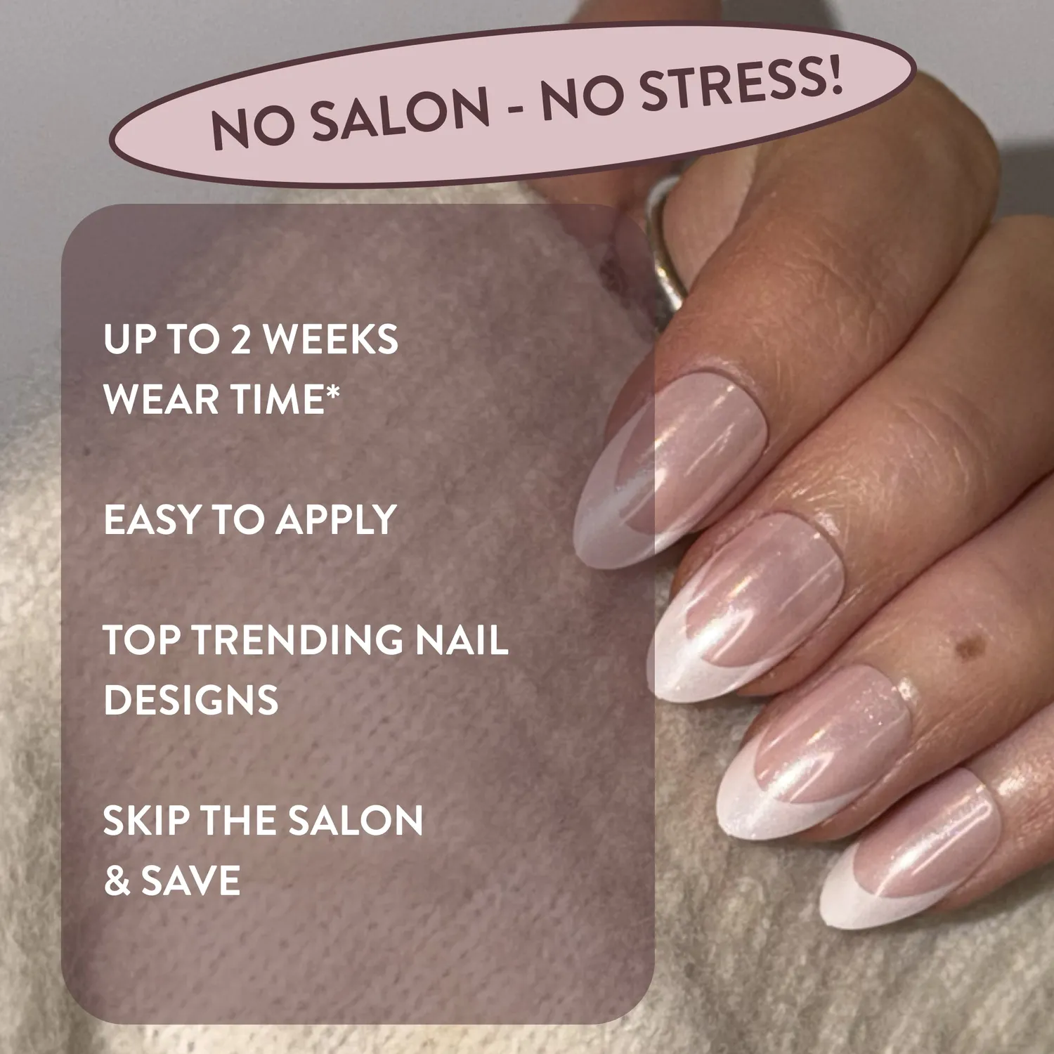 Nails Inc London All Out Olivia press-on negler french