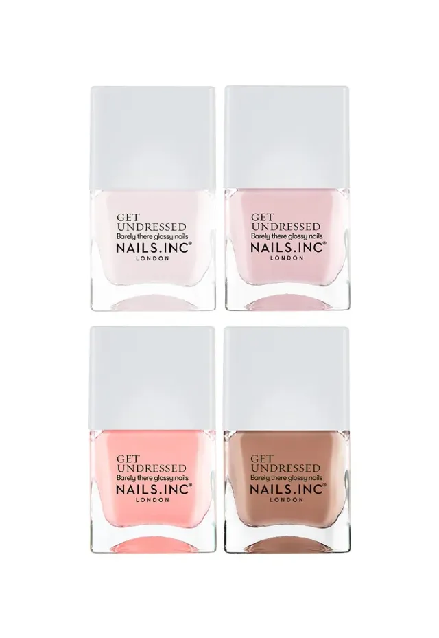 Nails Inc Get Undressed neglelakksett 4-pakning nude