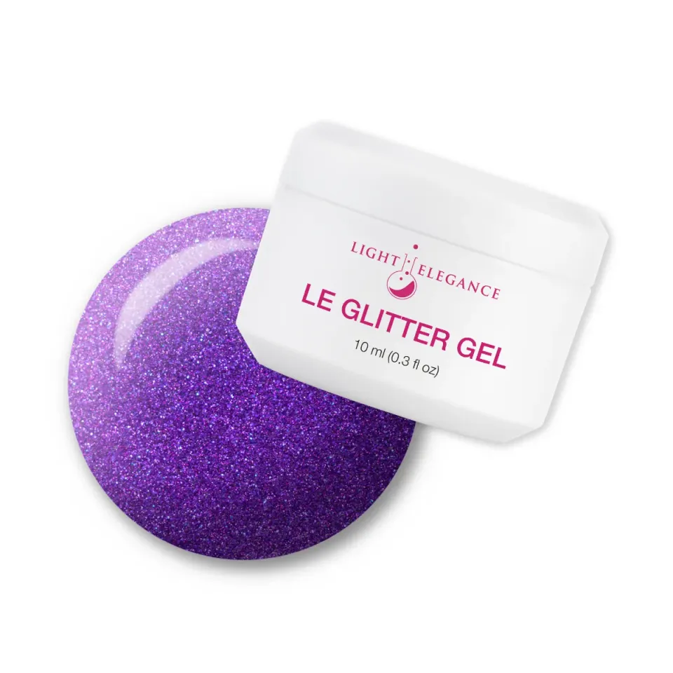 Light Elegance Amethyst Kiss glittergel 10 ml mørk lilla