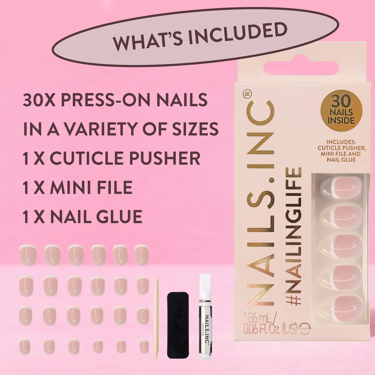 Nails Inc London Classic Kim fransk pressnegler