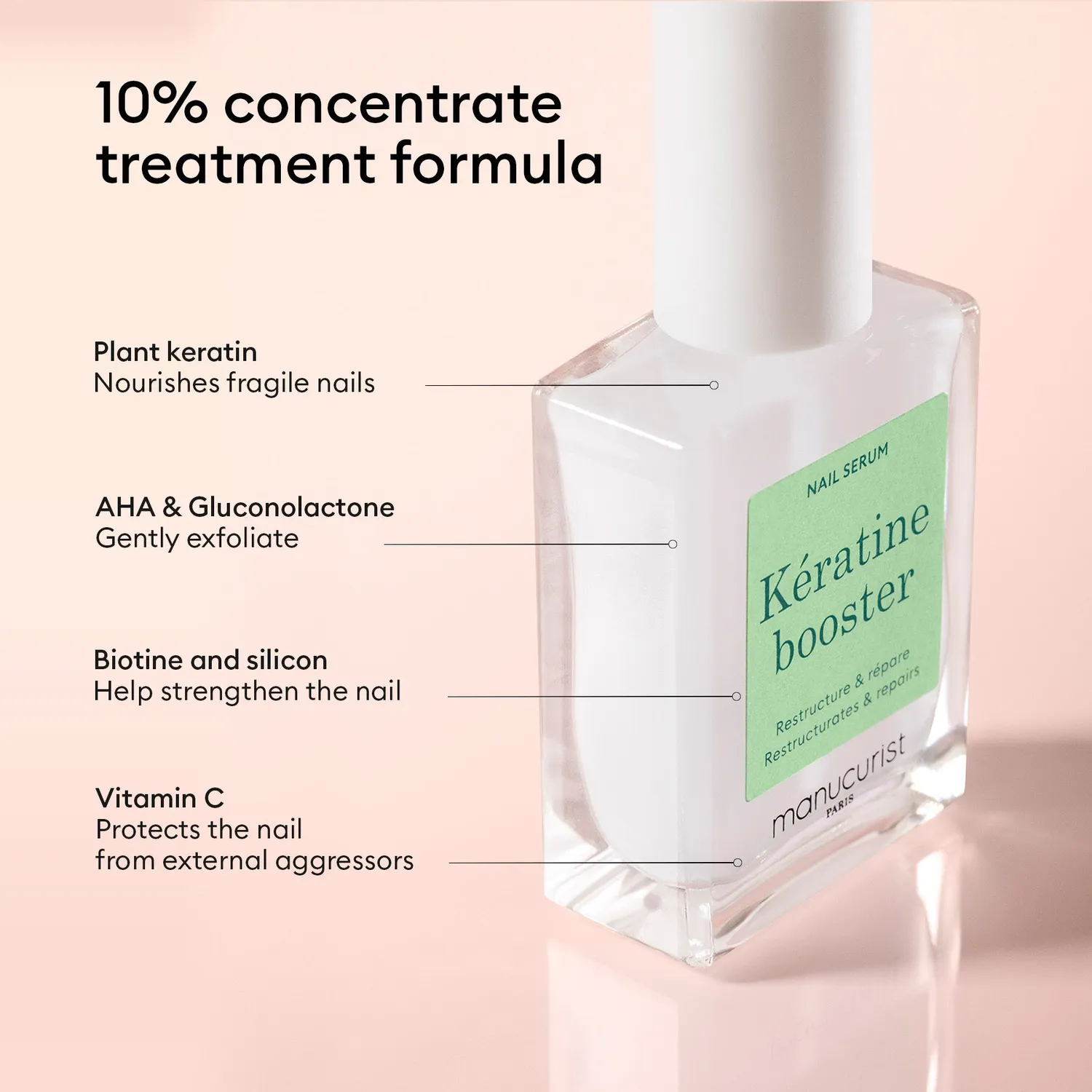 Manucurist Keratin Booster negleserum styrkende plantekeratin
