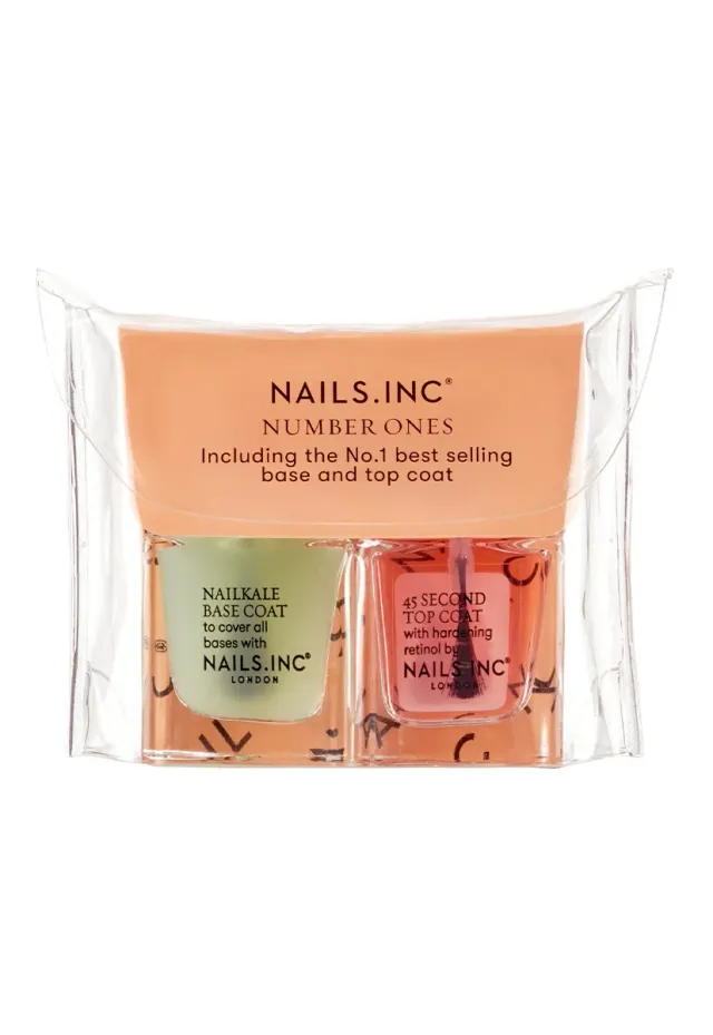 Nails Inc Number Ones Mini base og top coat duo vegansk