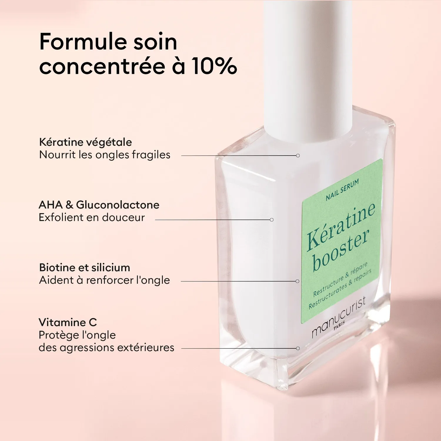 Manucurist Keratin Booster negleserum styrkende plantekeratin